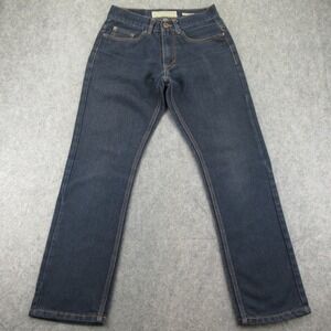 Vintage Genes Men Slim Straight Dark Wash Denim Jeans W28 L30